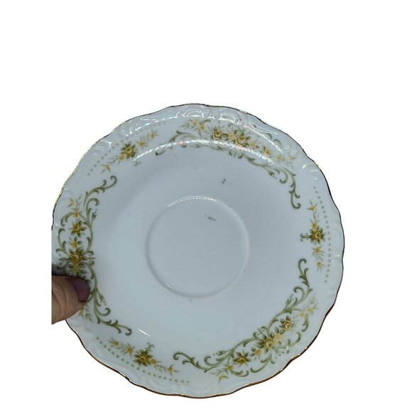 Vintage Porcelain  Norleans Rose Crest Teacup Set Of 4 Floral Pattern Gold Trim - Picture 4 of 8